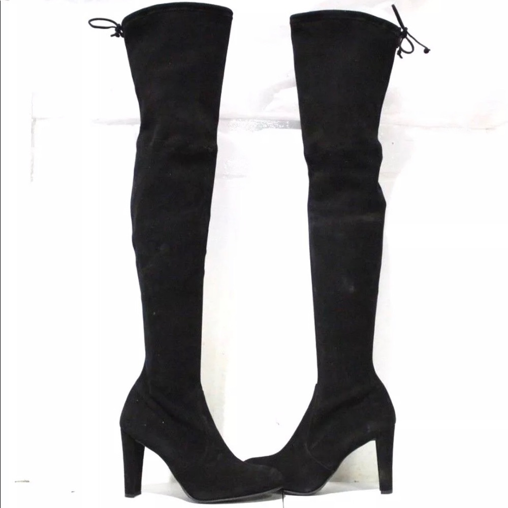 Stuart Weitzman Highland Heel Boots Black Suede
